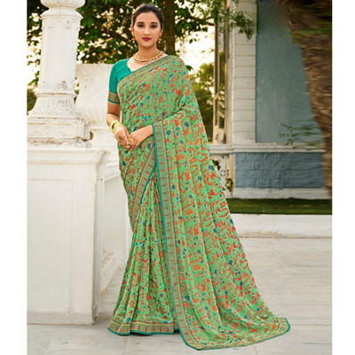 "Fancy Silk Saree Seymore  Chandan - 10027 (ED) - Click here to View more details about this Product